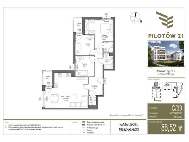 Mieszkanie w inwestycji PILOTÓW 21, symbol C/33 » nportal.pl