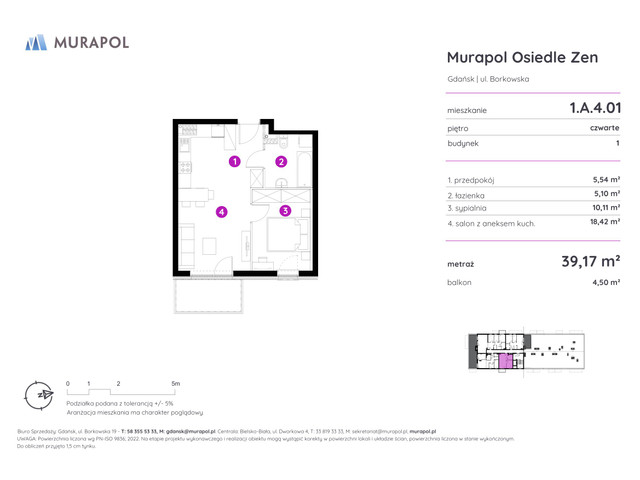 Mieszkanie w inwestycji Murapol Osiedle Zen, symbol 1.A.4.01 » nportal.pl