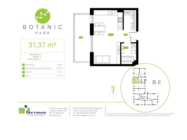 Mieszkanie w inwestycji Botanic Park, budynek Rezerwacja, symbol 63 » nportal.pl