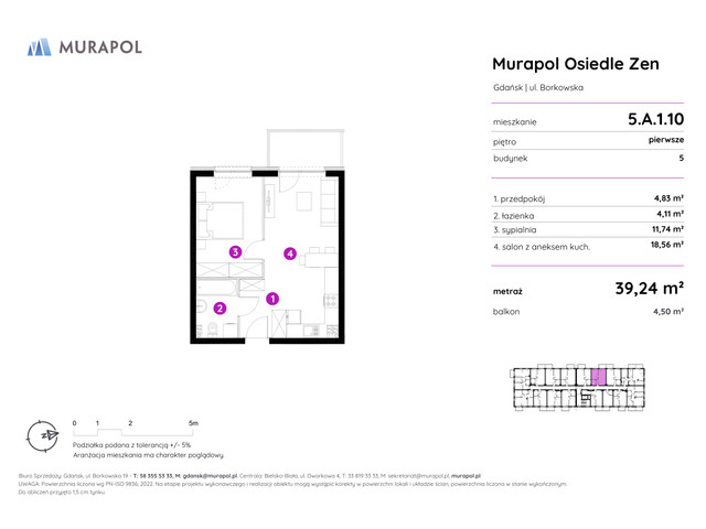Mieszkanie w inwestycji Murapol Osiedle Zen, symbol 5.A.1.10 » nportal.pl