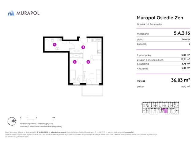Mieszkanie w inwestycji Murapol Osiedle Zen, symbol 5.A.3.16 » nportal.pl