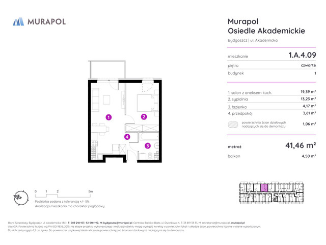 Mieszkanie w inwestycji Murapol Osiedle Akademickie, symbol 1.A.4.09 » nportal.pl