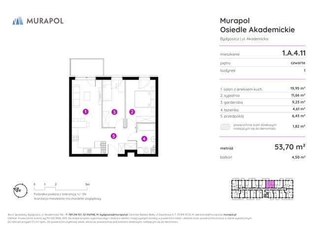 Mieszkanie w inwestycji Murapol Osiedle Akademickie, symbol 1.A.4.11 » nportal.pl