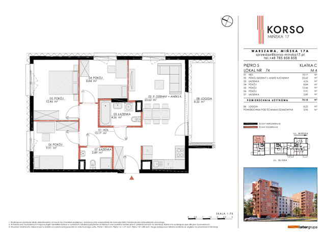 Mieszkanie w inwestycji Korso Mińska 17, symbol 74 » nportal.pl