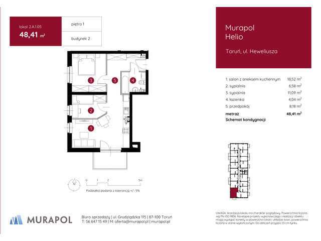 Mieszkanie w inwestycji Murapol Helio, symbol 2.A.1.05 » nportal.pl