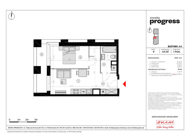 Mieszkanie w inwestycji STREFA PROGRESS, symbol AA.61 » nportal.pl