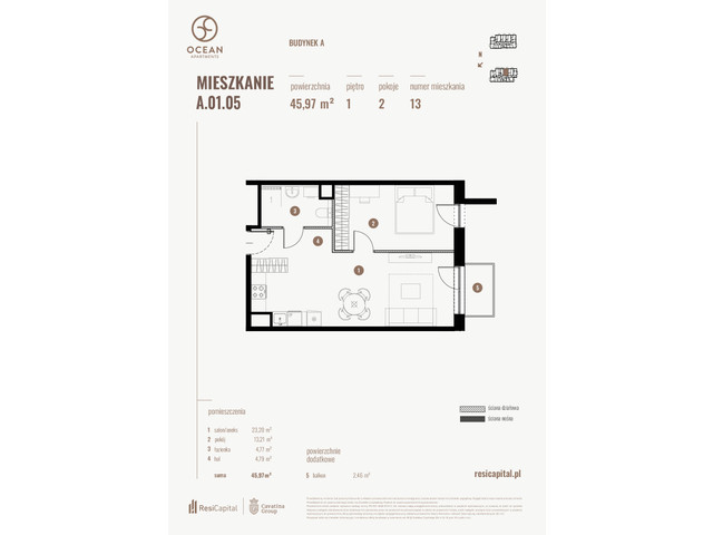 Mieszkanie w inwestycji OCEAN APARTMENTS, symbol A.01.05 » nportal.pl