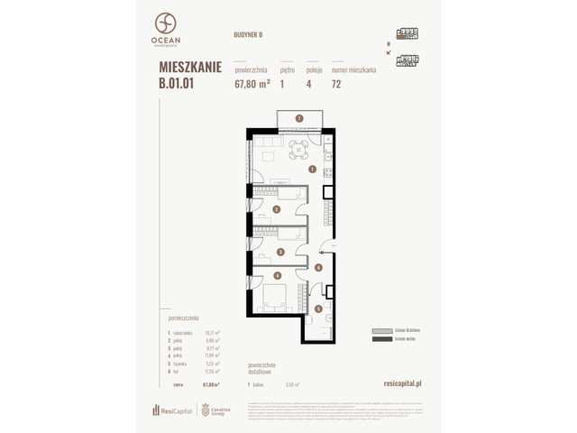 Mieszkanie w inwestycji OCEAN APARTMENTS, symbol B.01.01 » nportal.pl