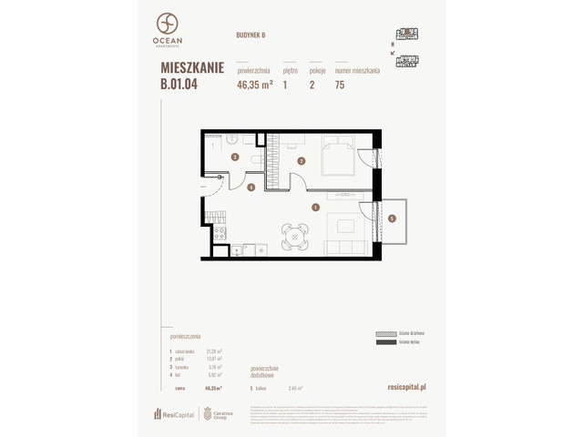 Mieszkanie w inwestycji OCEAN APARTMENTS, symbol B.01.04 » nportal.pl