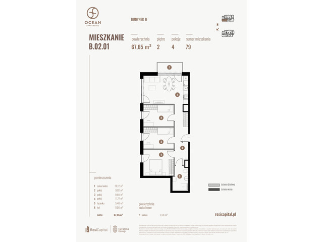 Mieszkanie w inwestycji OCEAN APARTMENTS, symbol B.02.01 » nportal.pl