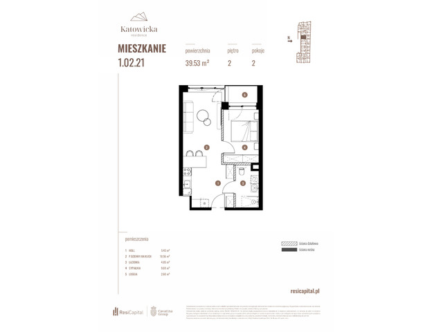 Mieszkanie w inwestycji KATOWICKA RESIDENCE, symbol 1.02.21 » nportal.pl