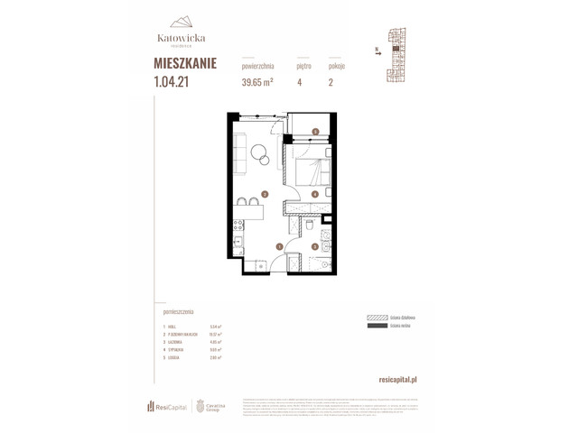 Mieszkanie w inwestycji KATOWICKA RESIDENCE, symbol 1.04.21 » nportal.pl