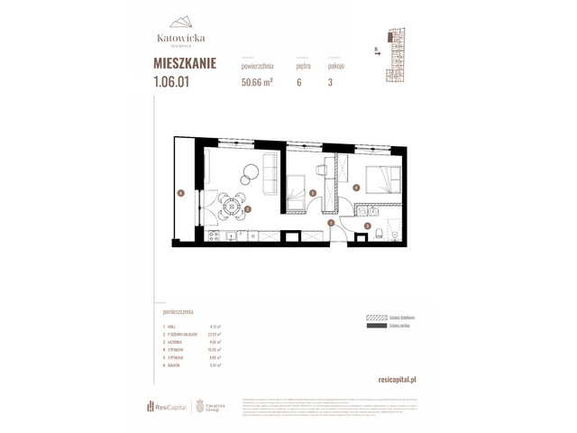 Mieszkanie w inwestycji KATOWICKA RESIDENCE, symbol 1.06.01 » nportal.pl