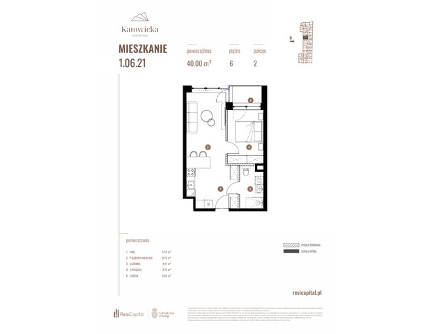 Mieszkanie w inwestycji KATOWICKA RESIDENCE, symbol 1.06.21 » nportal.pl