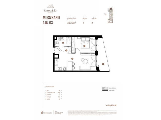 Mieszkanie w inwestycji KATOWICKA RESIDENCE, symbol 1.07.03 » nportal.pl