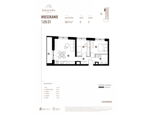 Mieszkanie w inwestycji KATOWICKA RESIDENCE, symbol 1.09.01 » nportal.pl