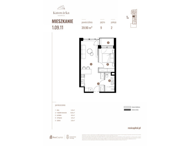 Mieszkanie w inwestycji KATOWICKA RESIDENCE, symbol 1.09.11 » nportal.pl