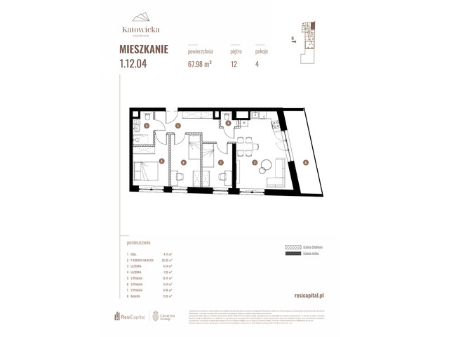 Mieszkanie w inwestycji KATOWICKA RESIDENCE, symbol 1.12.04 » nportal.pl