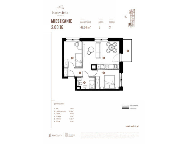 Mieszkanie w inwestycji KATOWICKA RESIDENCE, symbol 2.03.16 » nportal.pl