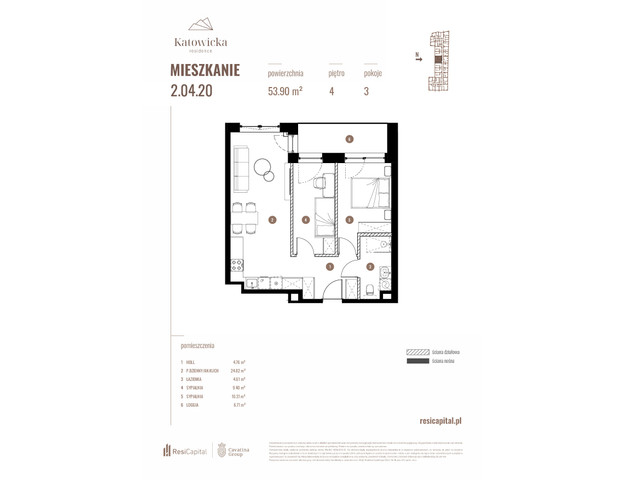 Mieszkanie w inwestycji KATOWICKA RESIDENCE, symbol 2.04.20 » nportal.pl