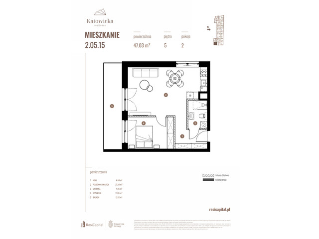 Mieszkanie w inwestycji KATOWICKA RESIDENCE, symbol 2.05.15 » nportal.pl