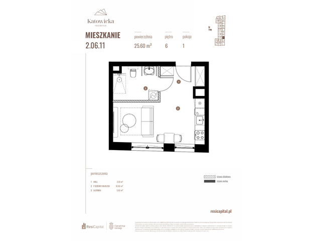Mieszkanie w inwestycji KATOWICKA RESIDENCE, symbol 2.06.11 » nportal.pl