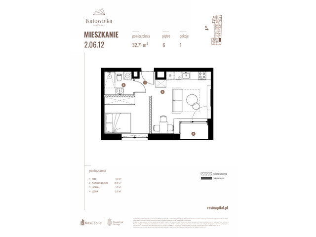 Mieszkanie w inwestycji KATOWICKA RESIDENCE, symbol 2.06.12 » nportal.pl