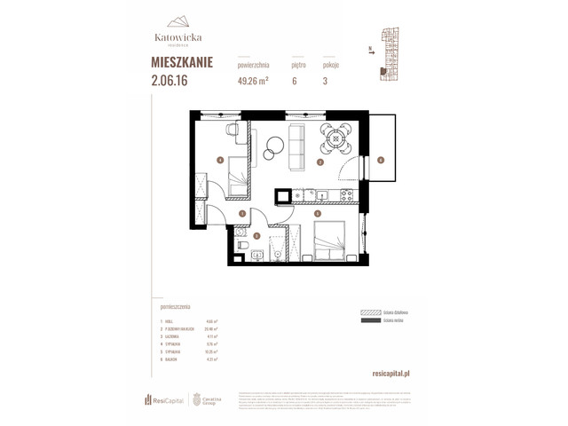 Mieszkanie w inwestycji KATOWICKA RESIDENCE, symbol 2.06.16 » nportal.pl