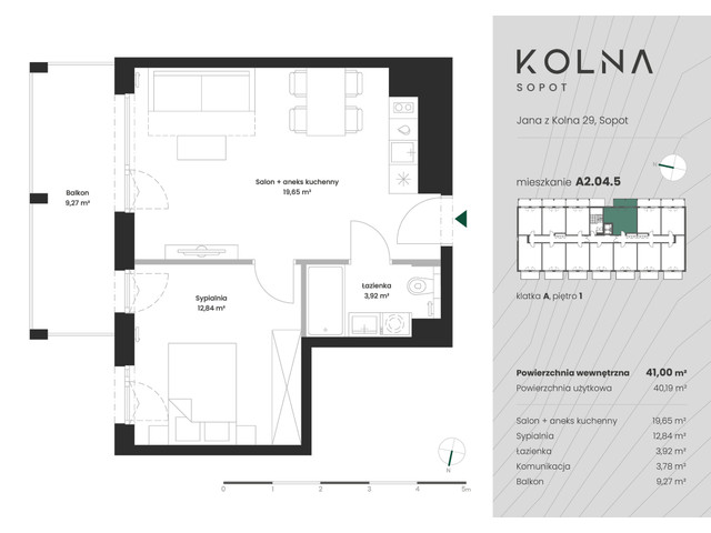 Mieszkanie w inwestycji Kolna Sopot, symbol A2.04.5 » nportal.pl