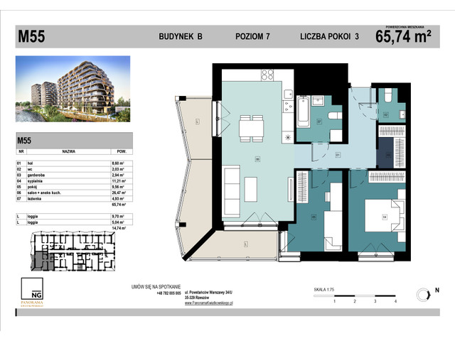 Mieszkanie w inwestycji PANORAMA KWIATKOWSKIEGO, symbol B_55 » nportal.pl
