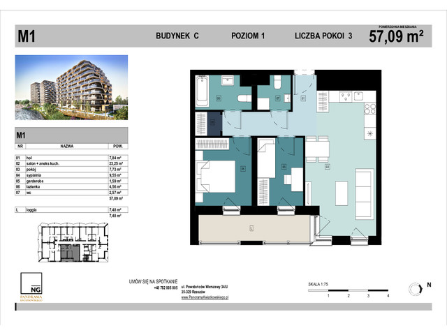 Mieszkanie w inwestycji PANORAMA KWIATKOWSKIEGO, symbol C_1 » nportal.pl