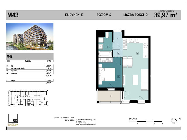 Mieszkanie w inwestycji PANORAMA KWIATKOWSKIEGO, symbol E_43 » nportal.pl