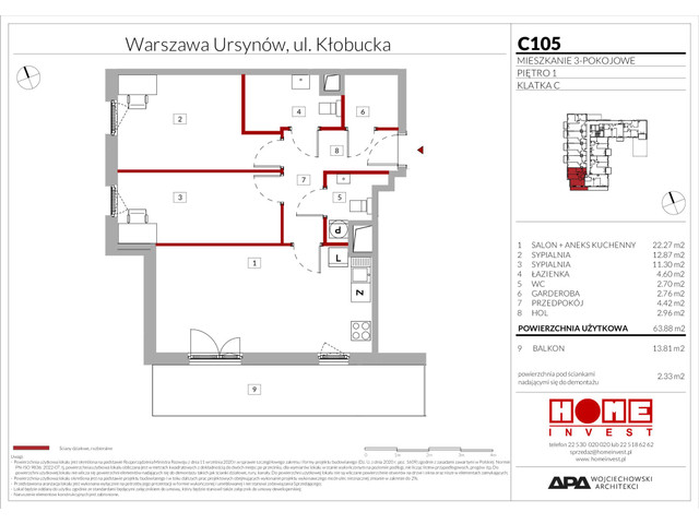 Mieszkanie w inwestycji Enklawa Ursynów, symbol C105 » nportal.pl