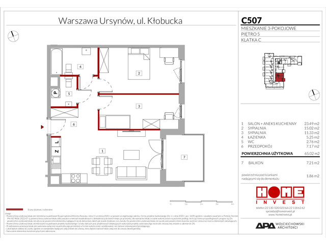 Mieszkanie w inwestycji Enklawa Ursynów, symbol C507 » nportal.pl