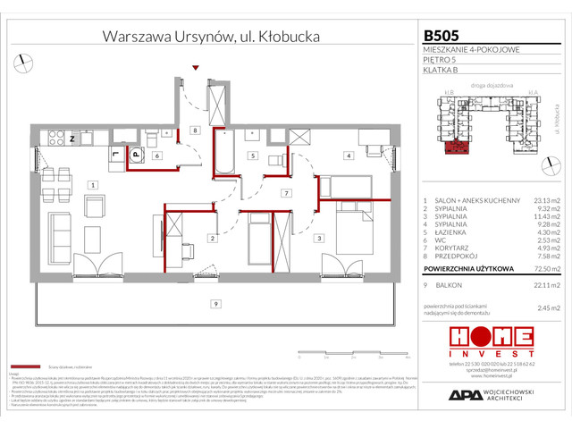 Mieszkanie w inwestycji Enklawa Ursynów, symbol B505 » nportal.pl