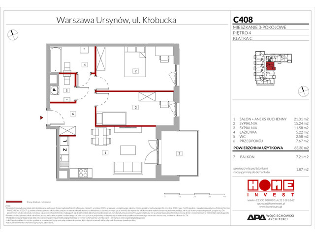 Mieszkanie w inwestycji Enklawa Ursynów, symbol C408 » nportal.pl