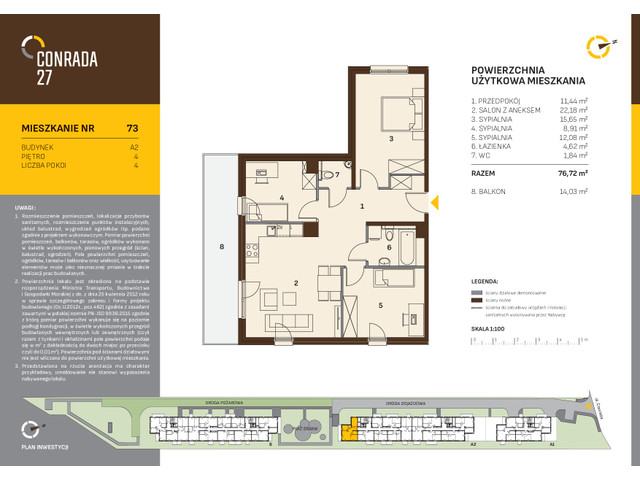 Mieszkanie w inwestycji Conrada 27, symbol C27-LM-A2-73 » nportal.pl