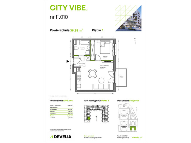 Mieszkanie w inwestycji City Vibe - budynek River View, symbol F.010 » nportal.pl