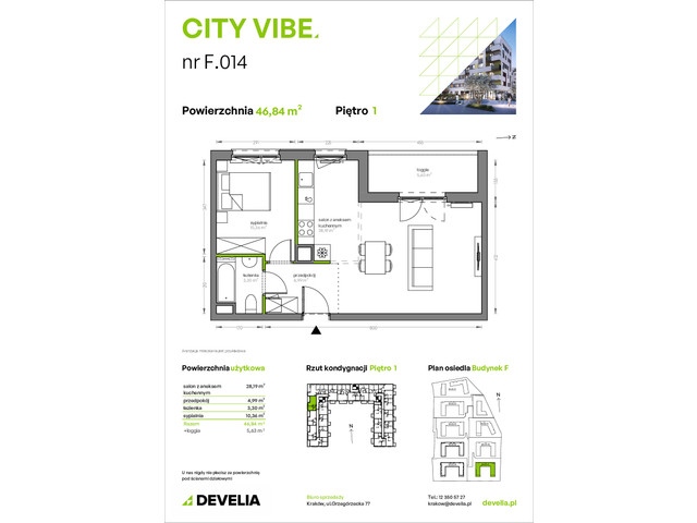 Mieszkanie w inwestycji City Vibe - budynek River View, symbol F.014 » nportal.pl