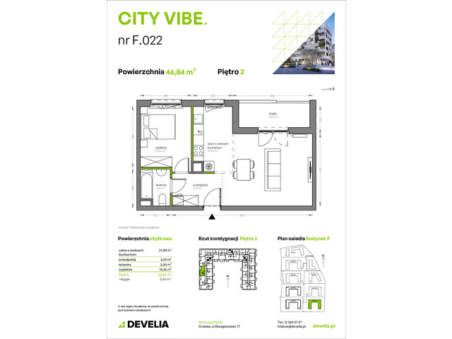 Mieszkanie w inwestycji City Vibe - budynek River View, symbol F.022 » nportal.pl