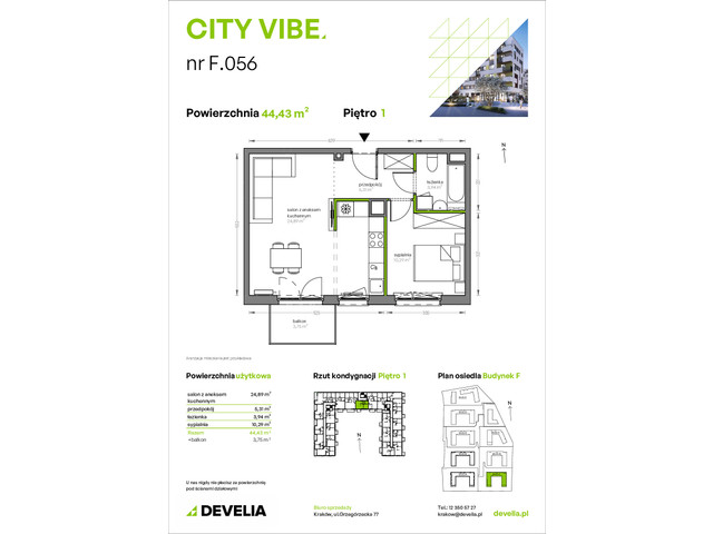 Mieszkanie w inwestycji City Vibe - budynek River View, symbol F.056 » nportal.pl