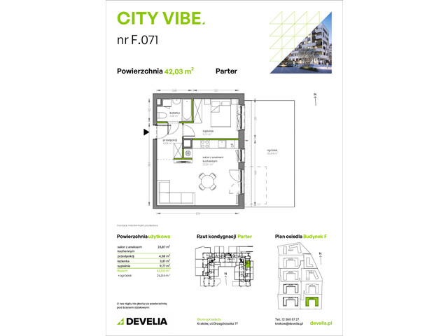 Mieszkanie w inwestycji City Vibe - budynek River View, symbol F.071 » nportal.pl