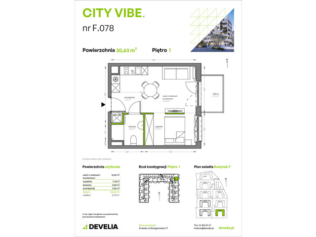 Mieszkanie w inwestycji City Vibe - budynek River View, symbol F.078 » nportal.pl