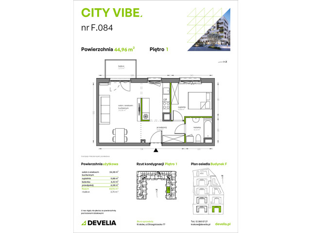 Mieszkanie w inwestycji City Vibe - budynek River View, symbol F.084 » nportal.pl