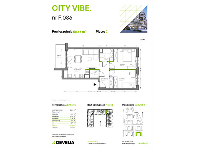 Mieszkanie w inwestycji City Vibe - budynek River View, symbol F.086 » nportal.pl