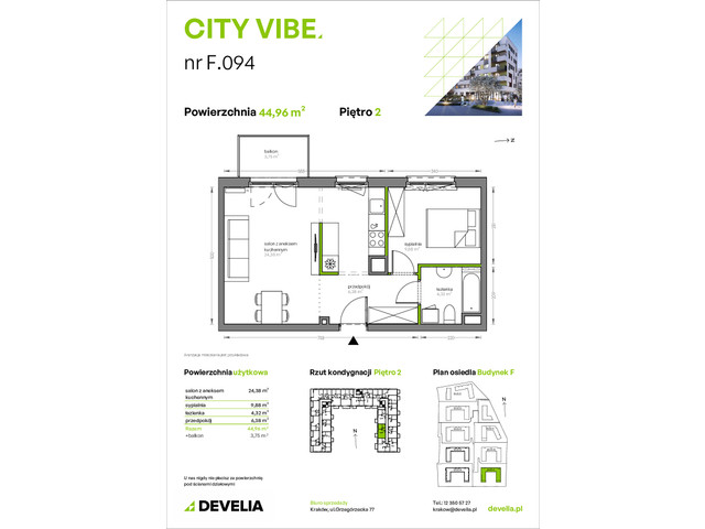 Mieszkanie w inwestycji City Vibe - budynek River View, symbol F.094 » nportal.pl