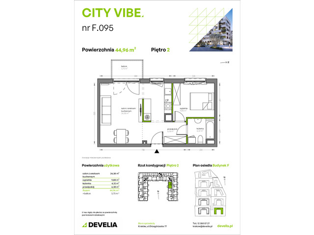 Mieszkanie w inwestycji City Vibe - budynek River View, symbol F.095 » nportal.pl