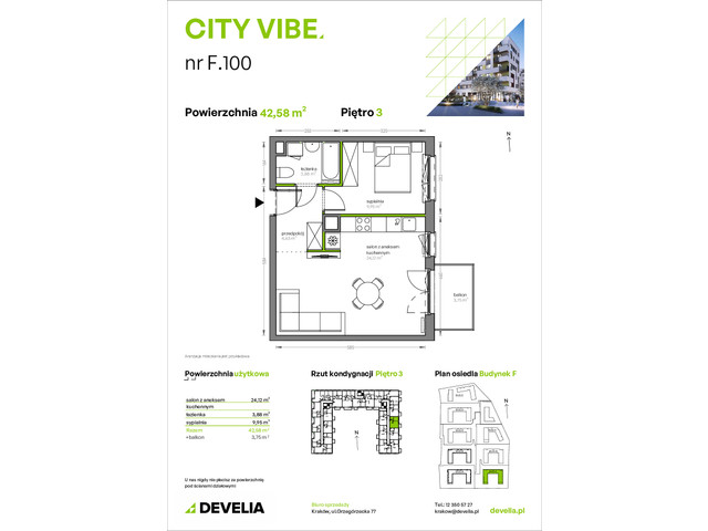 Mieszkanie w inwestycji City Vibe - budynek River View, symbol F.100 » nportal.pl