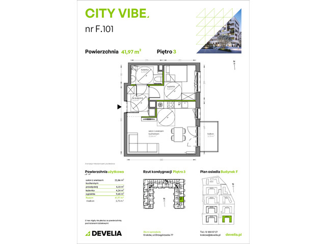 Mieszkanie w inwestycji City Vibe - budynek River View, symbol F.101 » nportal.pl