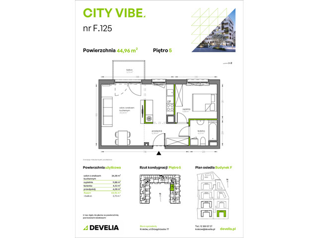 Mieszkanie w inwestycji City Vibe - budynek River View, symbol F.125 » nportal.pl